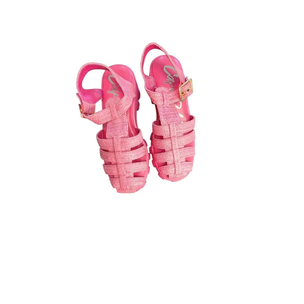 Cape Robbin Platform‎ Sandals Womens Size 6ish Pink Excellent